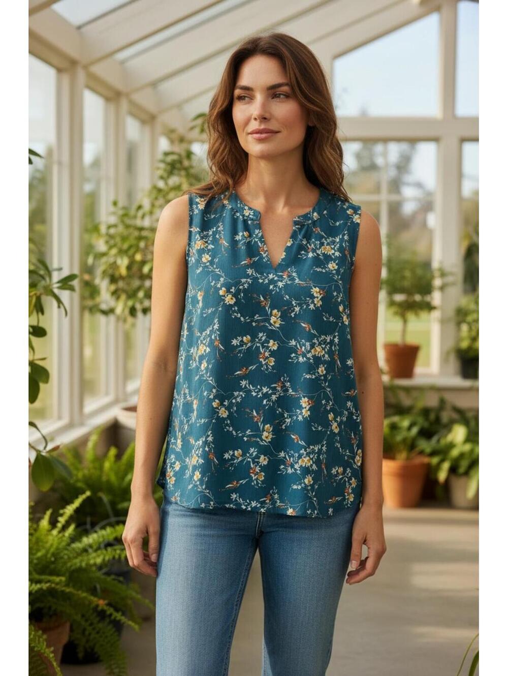 Papermoon Floral Sleeveless Blouse Top‎ XL